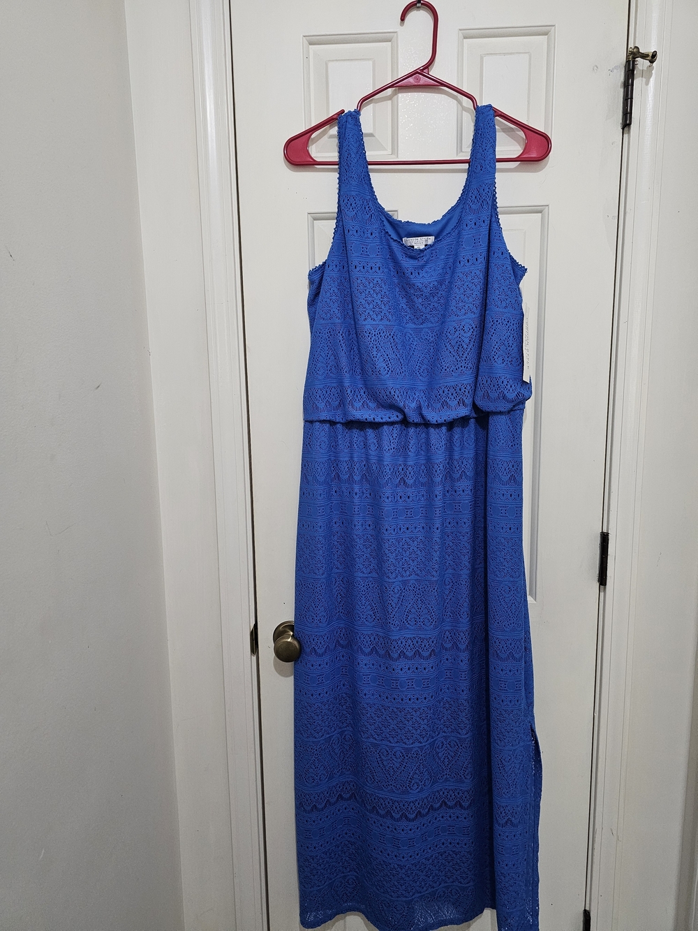 Petite Blue Lace Maxi Dress